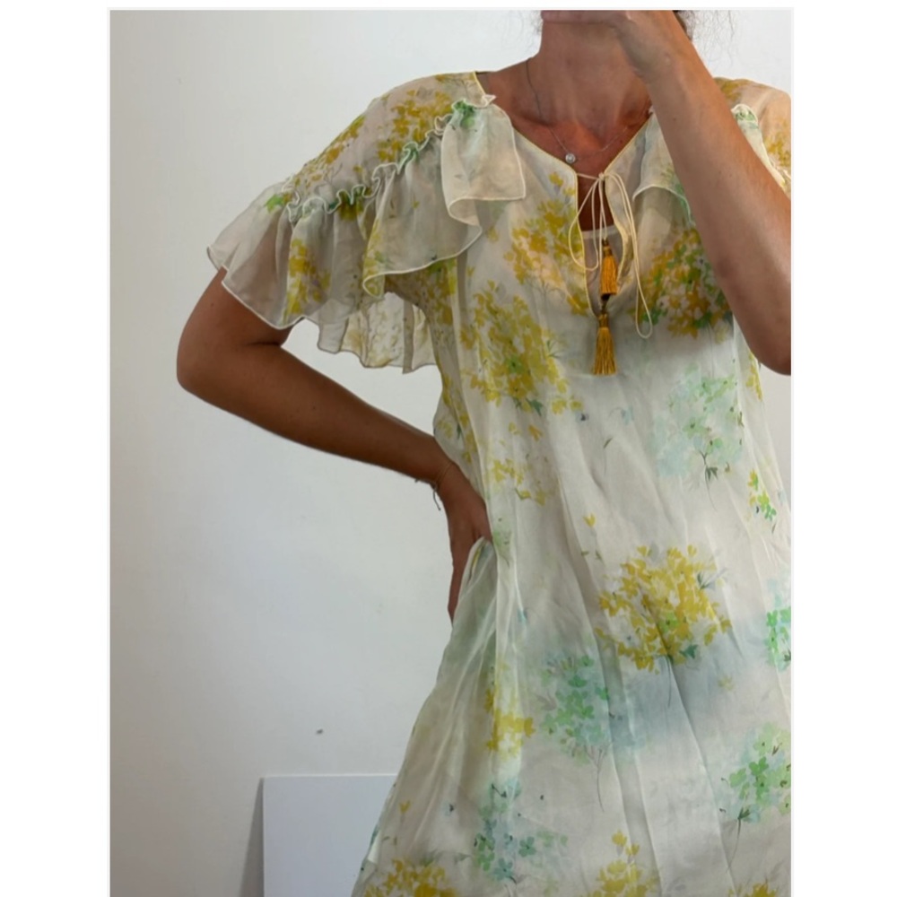 Monoplaza Midi Floral Sheer Dress with lining